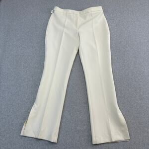 Zara Trousers WMNS XL Cream Satin Flared High Rise Office Core Quiet Luxury